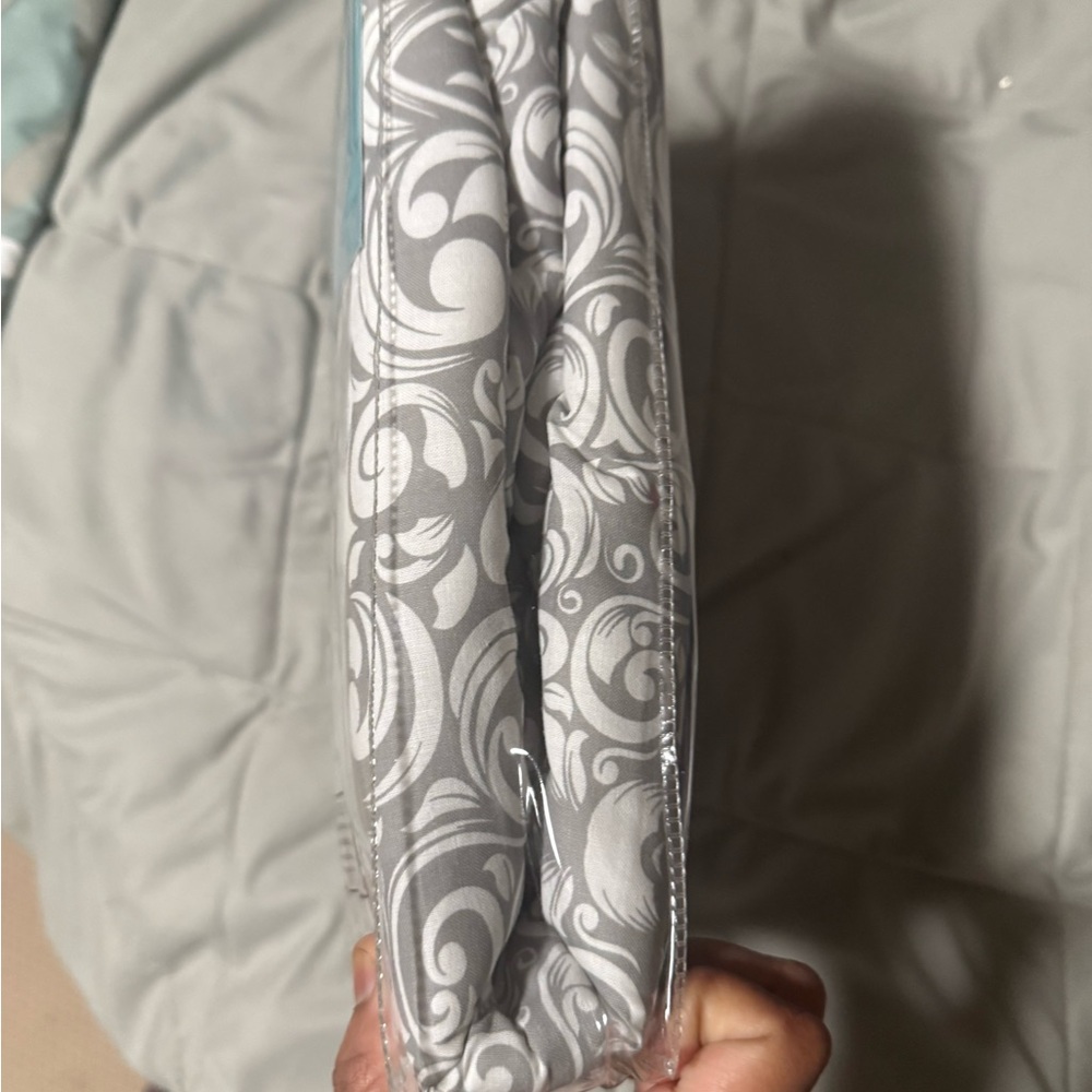 Gray and White Swirl Patterned Fabric